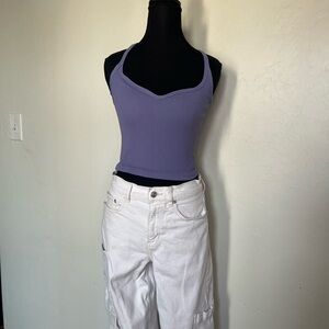 Free People Movement Purple Ribbed Racerback Tank